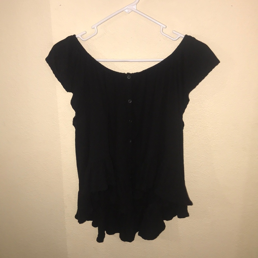 Free people, black button down shirt